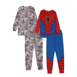 Disney Collection Toddler Boys Spiderman Crew Neck Long Sleeve 4-pc. Pajama Sets
